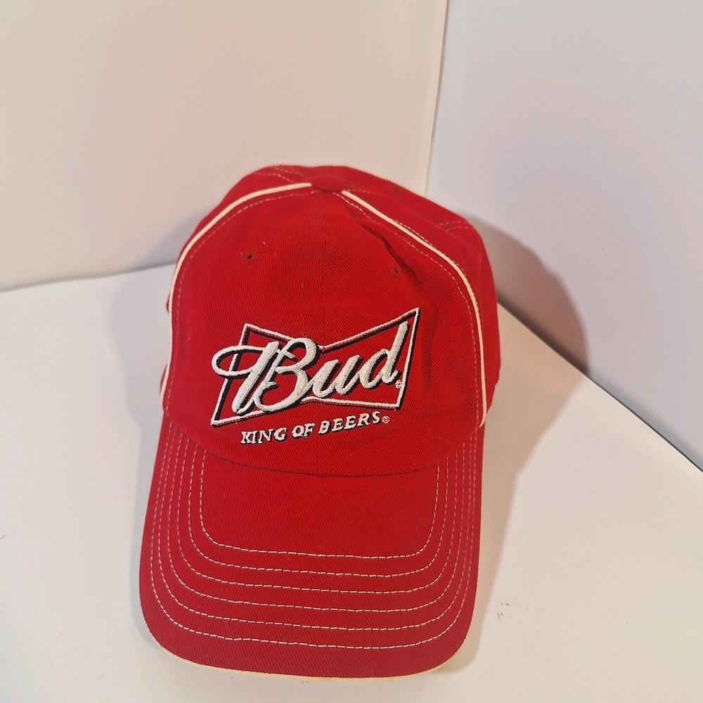 Budweiser Cap Hat King of‎ Beers Classic Red NASCAR Adjustable RCR Edition